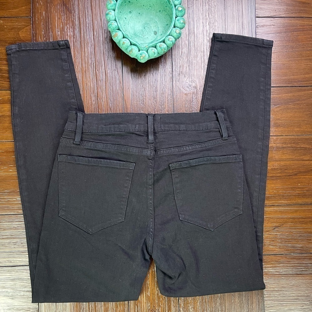 FRAME DENIM Le Skinny de Jeanne Crop Black Denim Jeans Size 26 - Picture 10 of 14